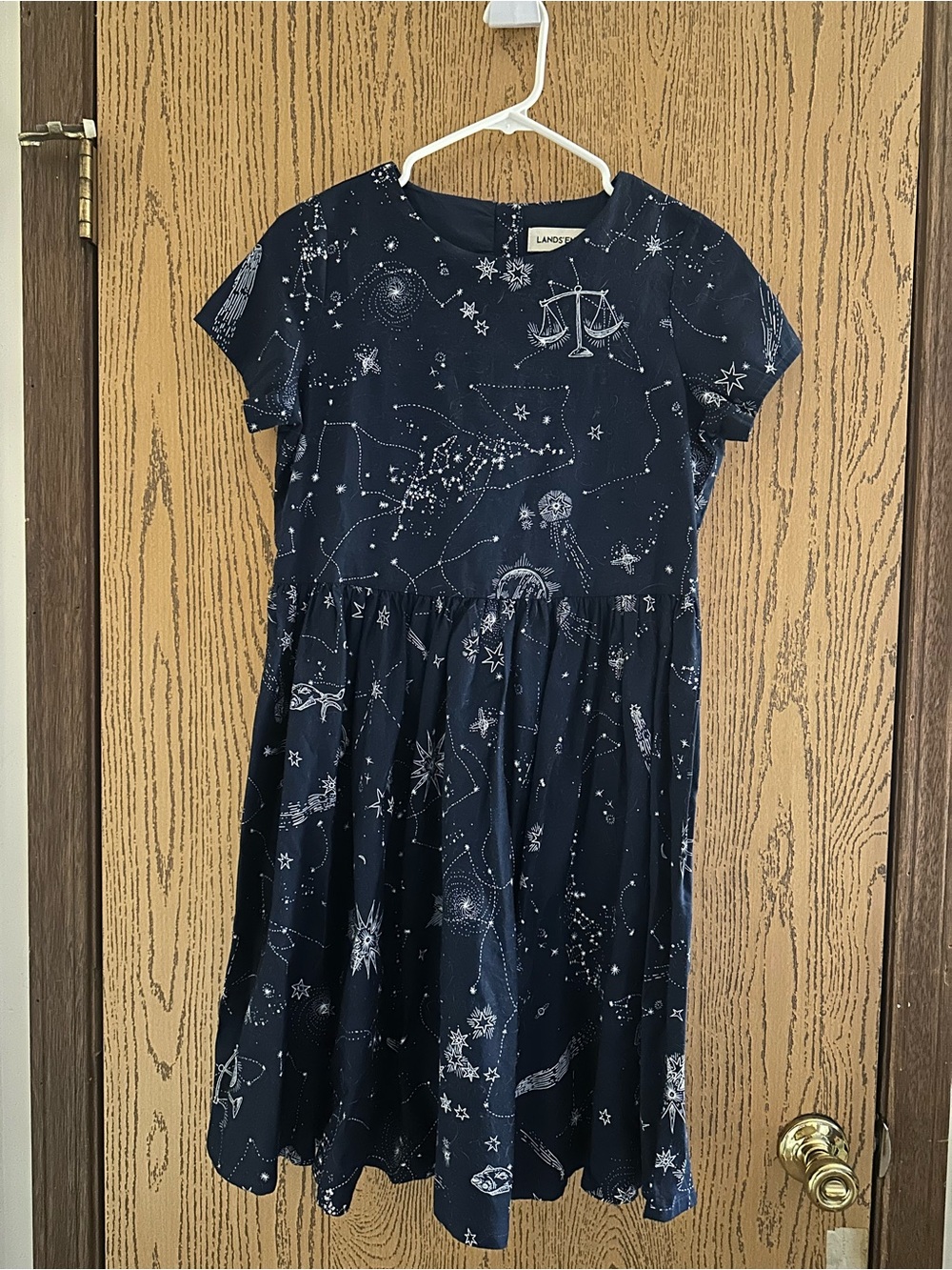 Lands' End Girls' Navy Star & Constellation Print Dress